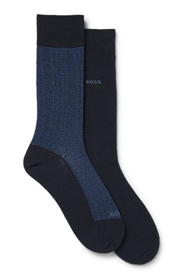 Ponožky BOSS Two-Pack of Cotton-Blend Socks Navy | 50543561, 0