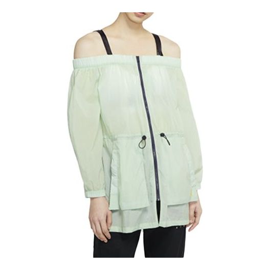 Vetrovka Jordan Air Jordan Women's Off Shoulder Utility Jacket Zelené | CU4070-321