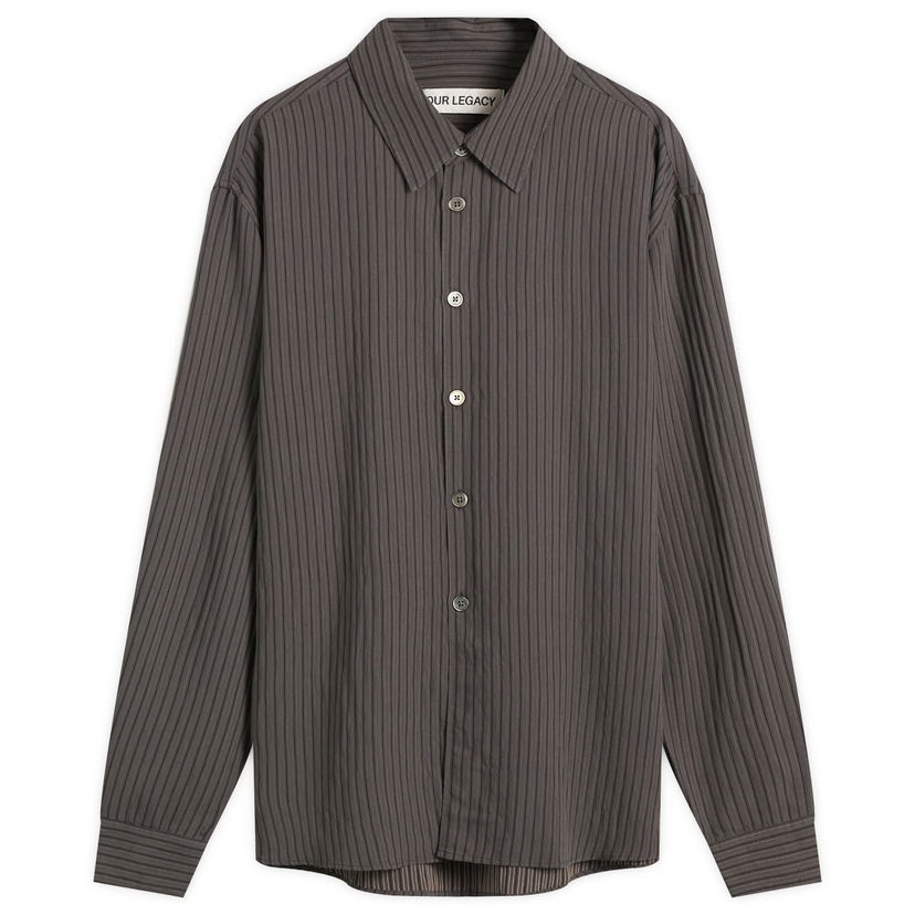 Košeľa OUR LEGACY Our Legacy Beyond Striped Ceremony Viscose Shirt Šedá | M4252BIS