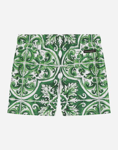 Plavky Dolce & Gabbana Dolce & Gabbana Majolica Print Swim Trunks Zelené | L1J818ON01CH75DQ, 1