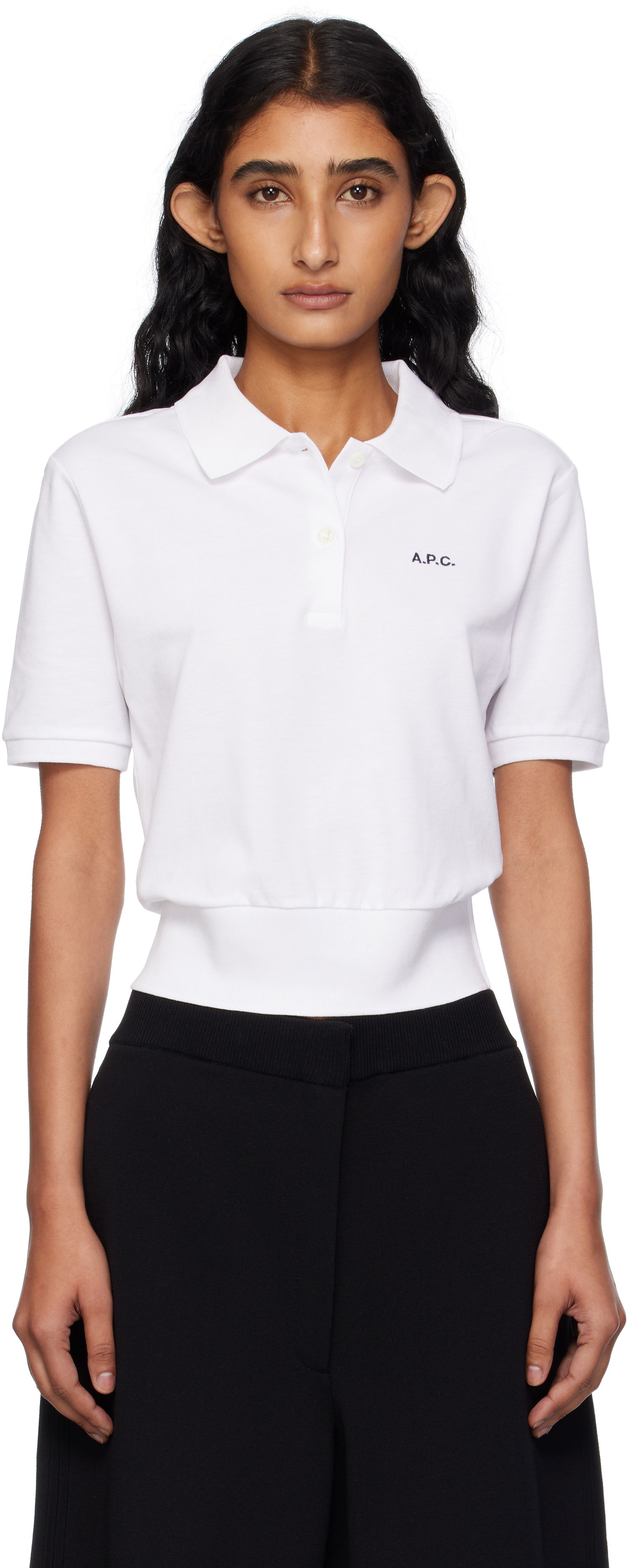 Polo tričko A.P.C. A.P.C. Océane Cropped Polo Biela | COGWZ-F26522, 0
