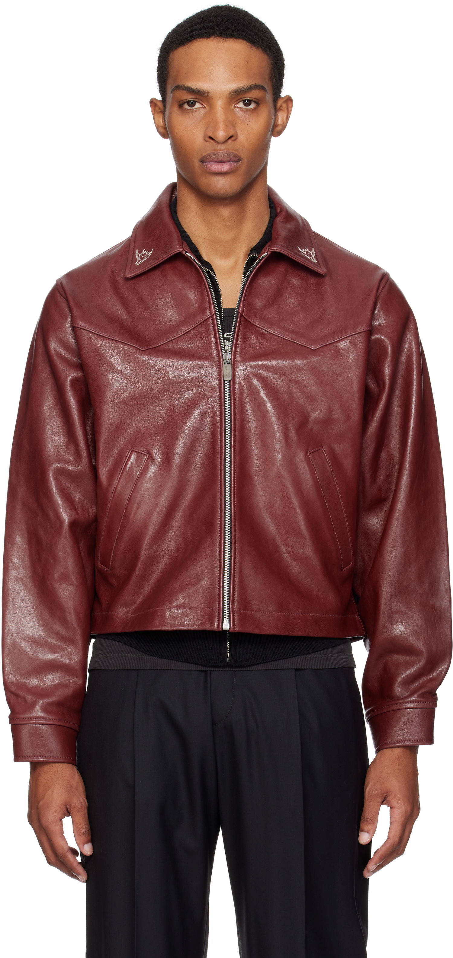 Bunda Enfants Riches Déprimés Enfants Riches Déprimés Principe de l'Amour Western Leather Jacket Vínová | 030-508, 0