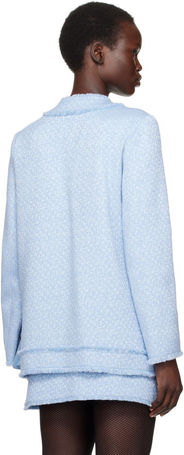 Bunda Dolce & Gabbana Dolce&Gabbana Single-Breasted Raschel Tweed Jacket Modrá | F29YCT HUMUA, 2