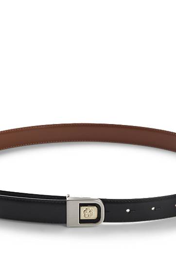 Opasok BOSS Reversible Italian Leather Belt with Double B Monogram Čierna | 50548522, 1