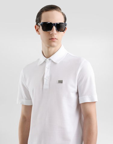 Polo tričko Dolce & Gabbana Dolce & Gabbana Cotton Polo Shirt with Metal Logo Tag Biela | G8SN1TFU7ENW0800, 3