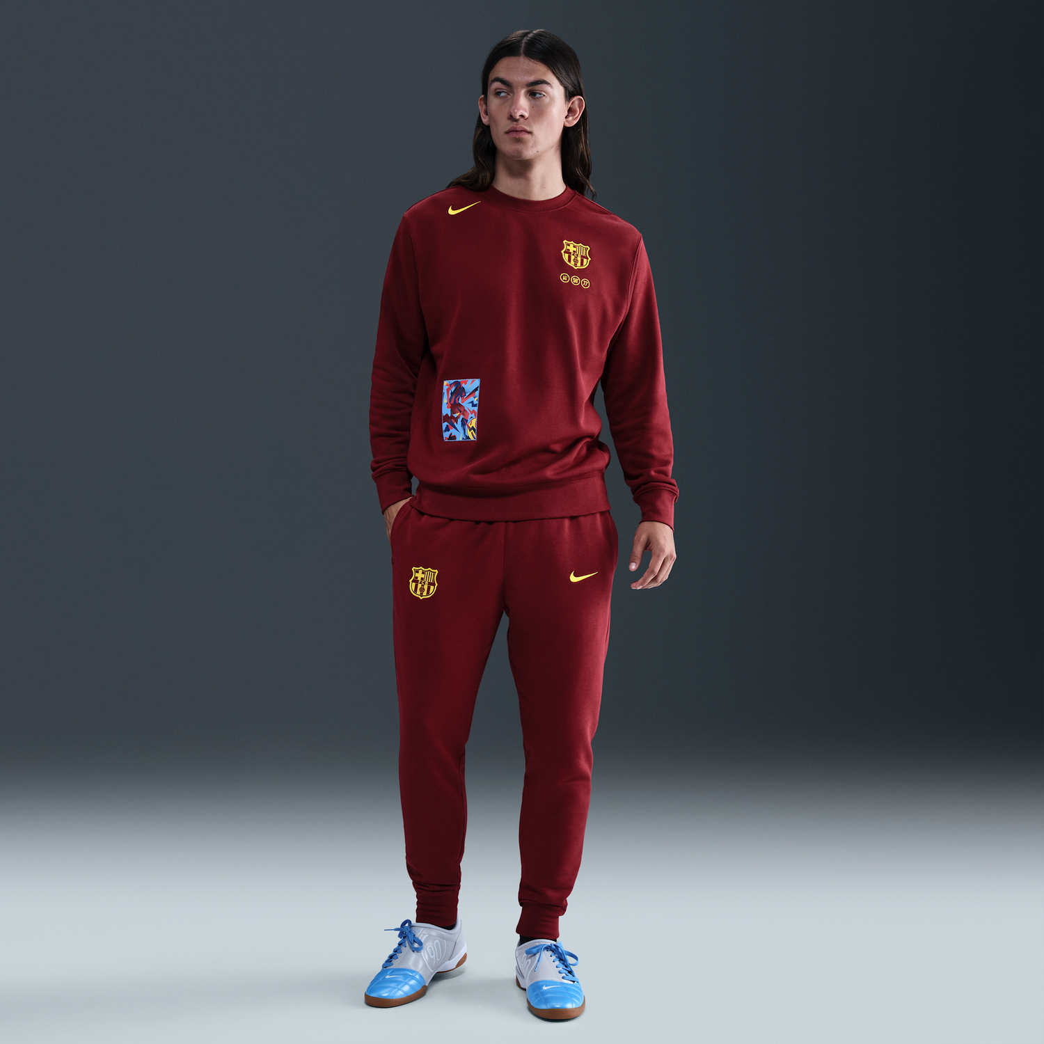 Súprava Nike FC Barcelona Club Fourth Football Joggers Cotton/Polyester Vínová | FZ1260-677, 0