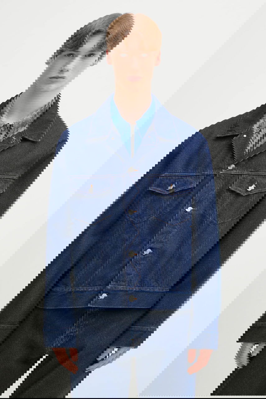 Bunda Maison Margiela Denim Jacket with Contrast Stitching Modrá | SH0AM0038, 0