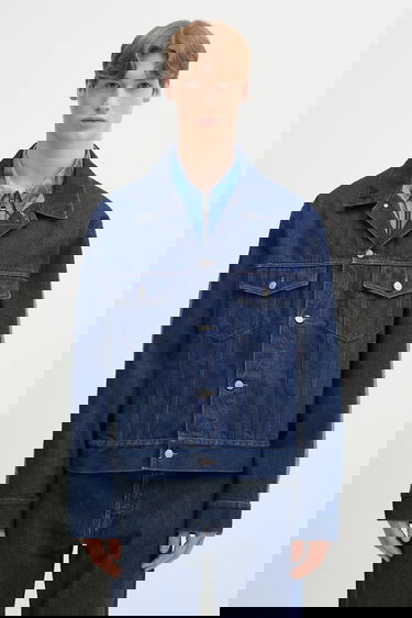 Bunda Maison Margiela Denim Jacket with Contrast Stitching Modrá | SH0AM0038, 0