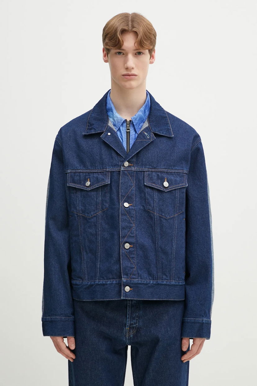 Bunda Maison Margiela Denim Jacket with Contrast Stitching Modrá | SH0AM0038