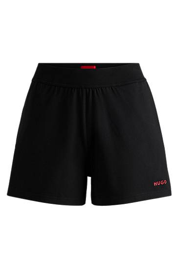 Šortky BOSS HUGO Relaxed-Fit Stretch Jersey Shorts with Logo Čierna | 50490596