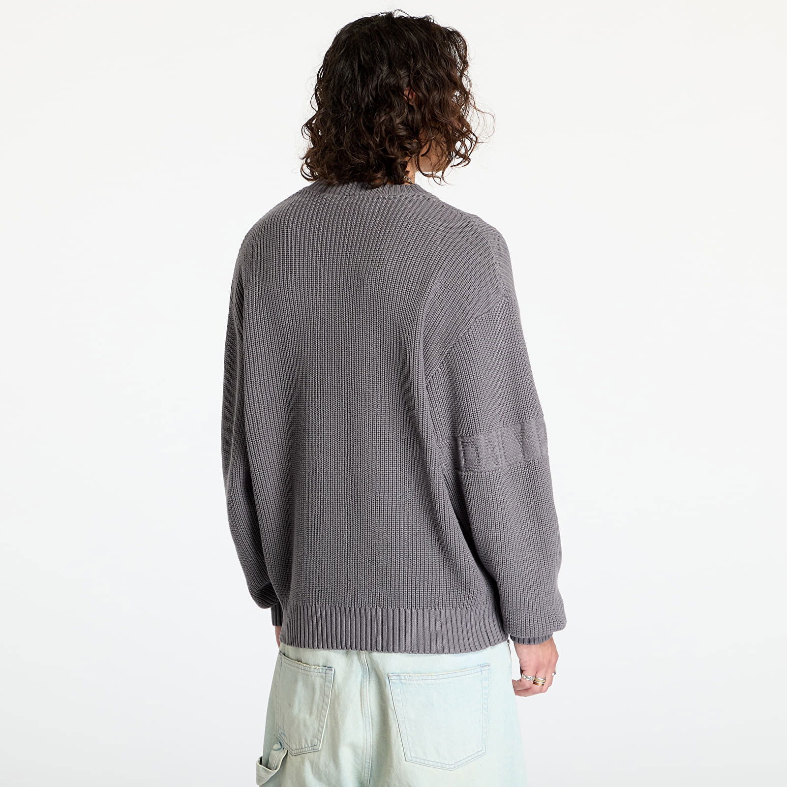 Band Knit Sweater Rabbit Grey