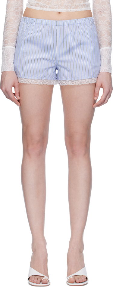 Šortky Miaou Miaou Anna Striped Lace-Trim Shorts Modrá | 3011SPSPRS, 0