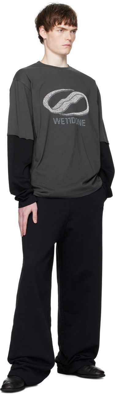 Tričko We11done We11done Pearl Logo Layered Long Sleeve T-Shirt Šedá | WD-TT2-25-739-U-CH, 3
