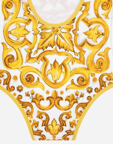 Plavky Dolce & Gabbana Dolce & Gabbana Majolica Print One-Piece Swimsuit Biela | L2J812ON00SH23TN, 3