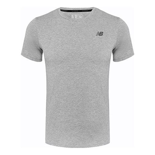 Tričko New Balance Knit Breathable Short Sleeve Top Šedá | AMT73080-AG