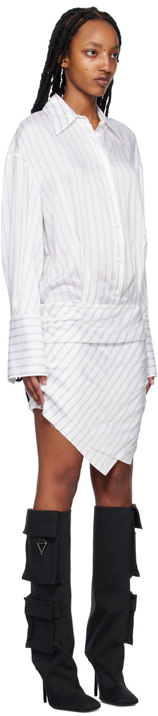 Attico Striped Draped Minidress