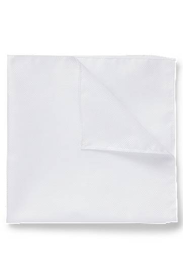 Šál BOSS Jacquard Pocket Square Biela | 50540180, 0