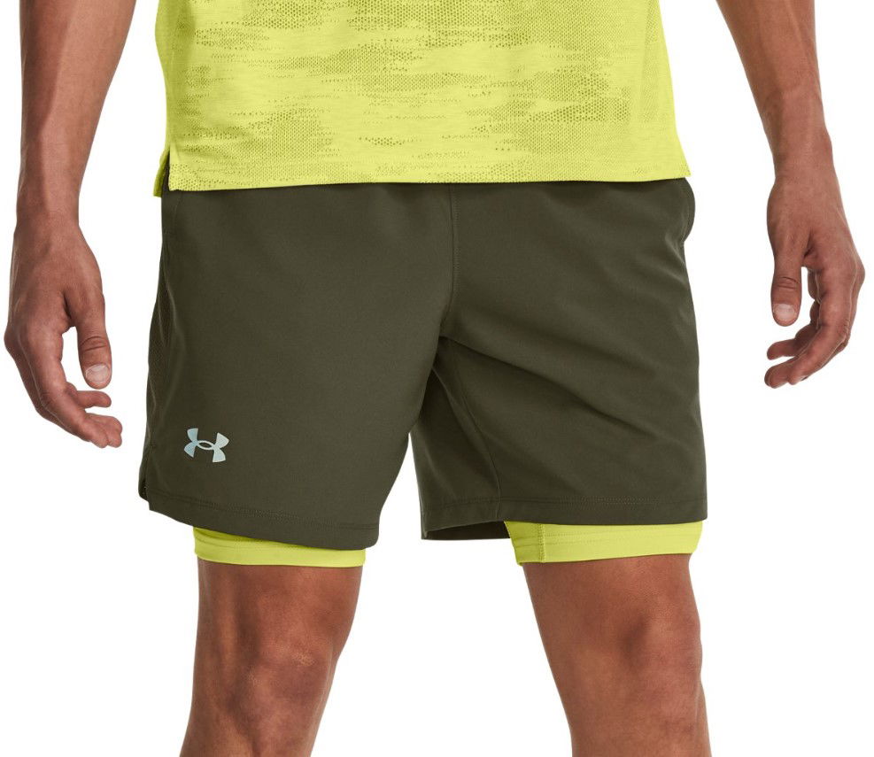 Šortky Under Armour Launch 7'' 2v1 Zelené | 1361497-390, 0
