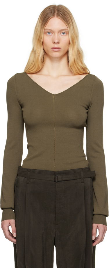 Sveter LEMAIRE Lemaire Wide V-Neck Top Zelené | TO1362 LK1038, 0