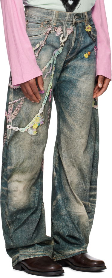 Džínsy Acne Studios Acne Studios Loose Fit 2006M Embellished Jeans Modrá | BK0659-, 1