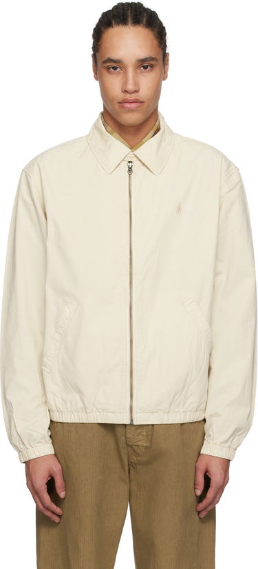 Vetrovka Polo by Ralph Lauren Ralph Lauren 'The Bayport' Mineral-Dyed Poplin Bomber Jacket Biela | 710961831002, 0