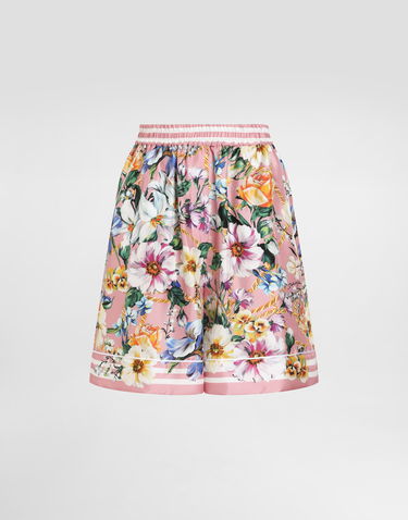 Pyžamo Dolce & Gabbana Dolce & Gabbana Floral-Print Silk Pajama Shorts Ružová | FTAM7THI1W4HF5JC, 0