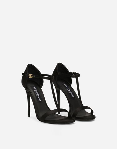 Tenisky a topánky Dolce & Gabbana Satin T-bar Sandals Čierna | CR1766A763080999, 1