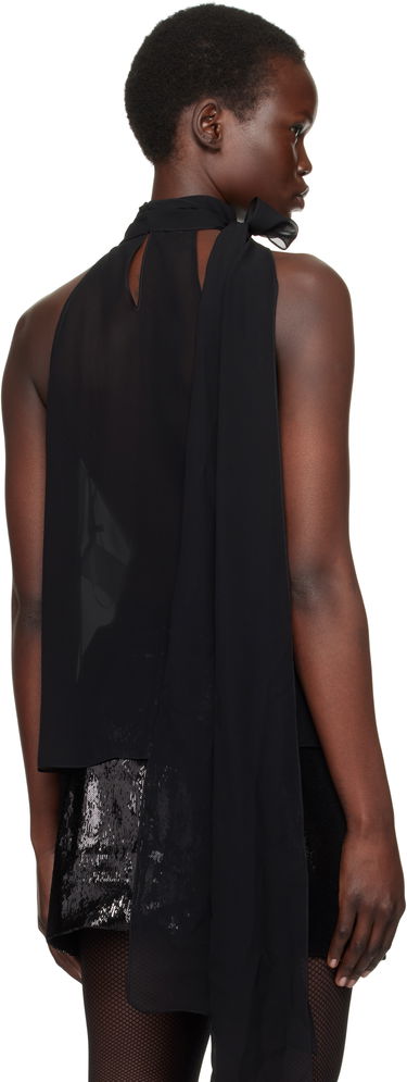 Tielko Tom Ford Silk Georgette Sleeveless Blouse Čierna | CA3291-FAX852, 2