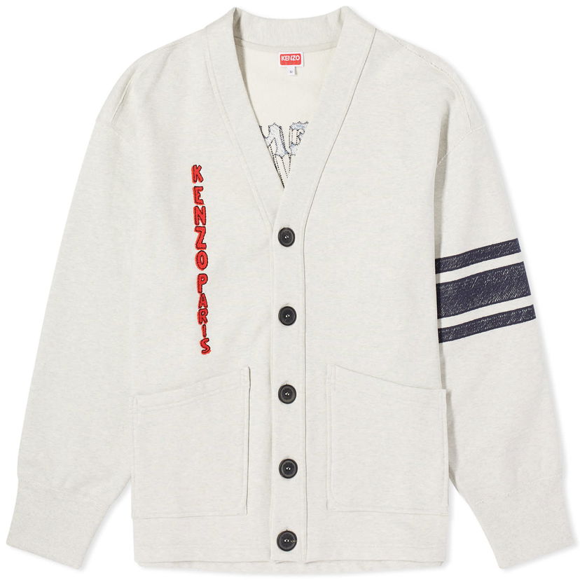 Sveter KENZO Drawn Varsity Oversize Cardigan Šedá | FE55SW1434ME-93