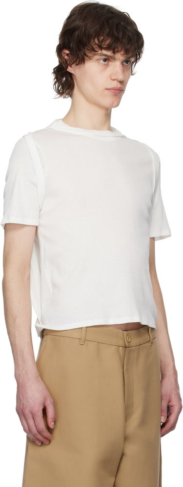 Crop Top Eckhaus Latta Eckhaus Latta Flip Cropped T-Shirt Biela | 1204-EL-PS25-CH - CHALK, 1