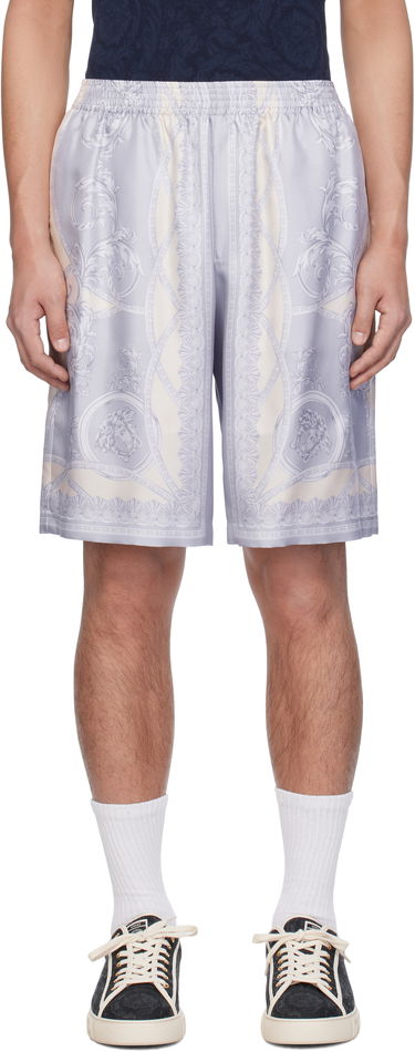 Šortky Versace Versace 'La Coupe des Dieux' Silk Shorts Fialová | 1002476_1A11391, 0