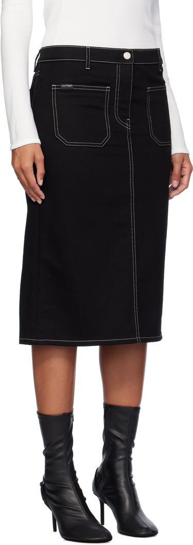 Sukňa Courrèges Two-Pocket Denim Midi Skirt Čierna | 324DJU183DE0020, 1