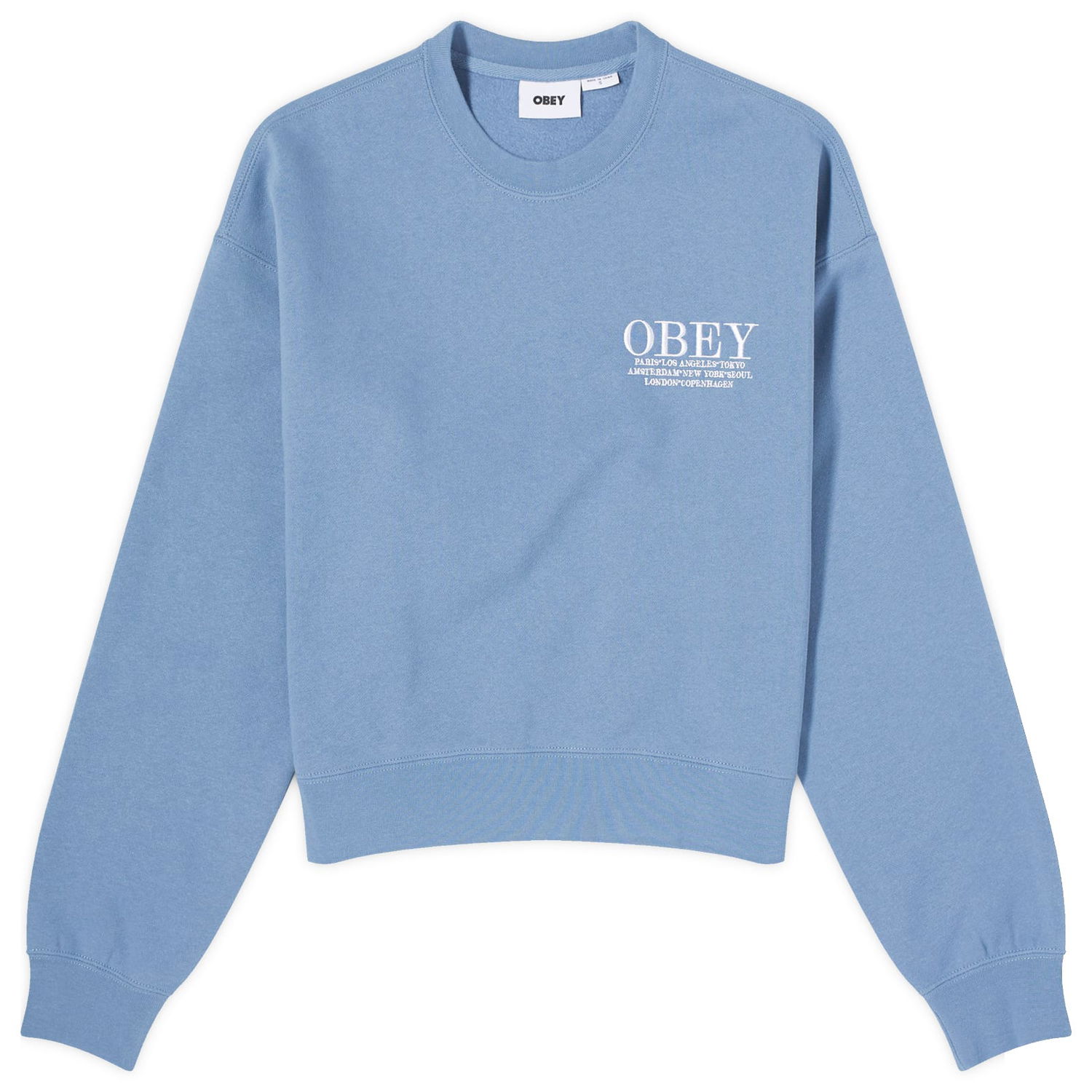 Mikina OBEY Cities Crewneck Modrá | 211600155-COE, 0