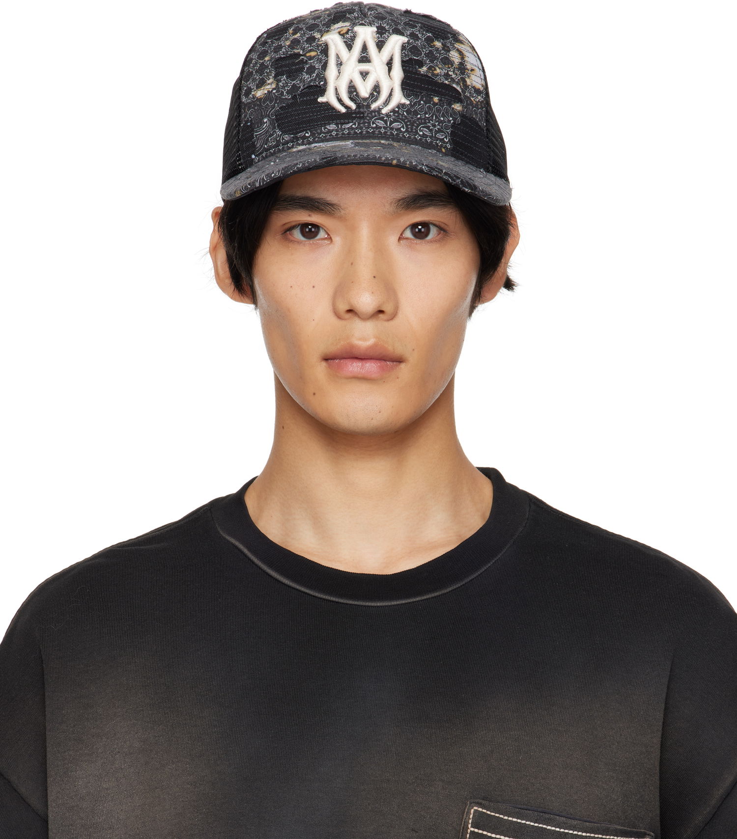 Šiltovka AMIRI AMIRI Bandana Repair Trucker Cap Čierna | AMHATR1028, 0