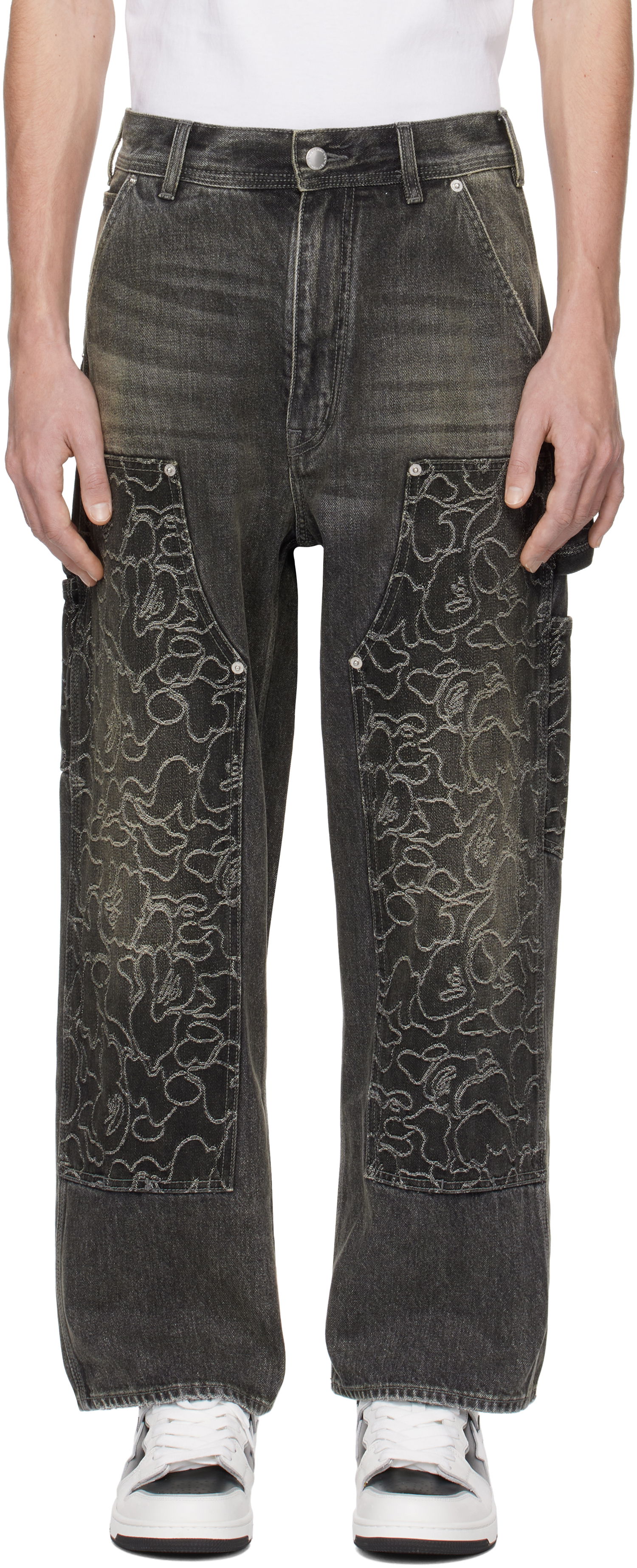 Džínsy BAPE Camo Patch Relaxed Fit Jeans Čierna | 001DPK801306M, 0