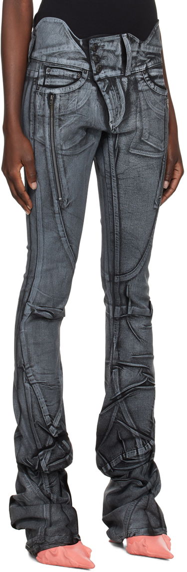Džínsy Ottolinger Ottolinger Trompe-l'œil Printed Skinny Jeans Šedá | 1704712, 1