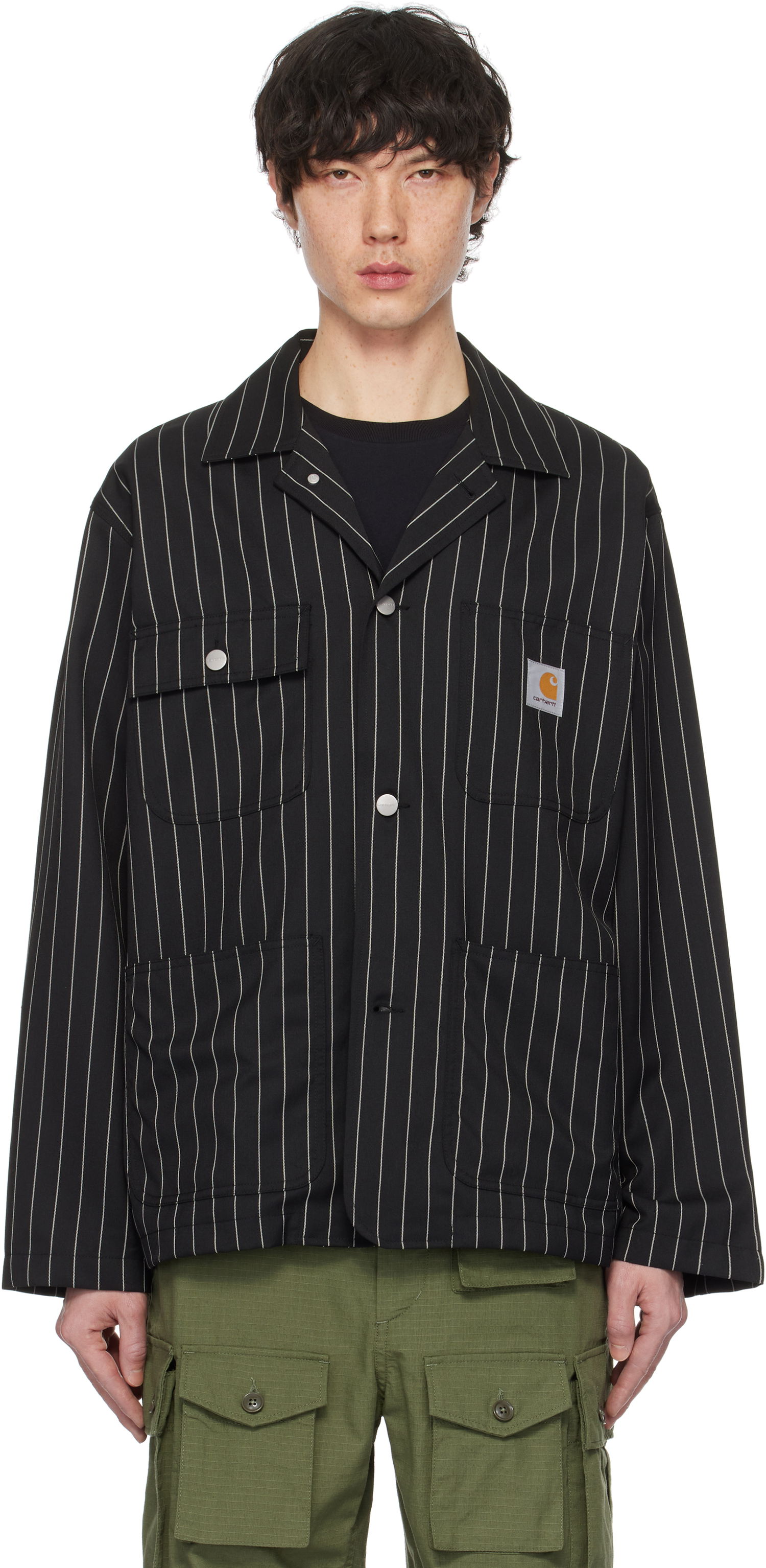 Bunda Carhartt WIP Work In Progress Seaton Pinstriped Blazer Čierna | I034437, 0