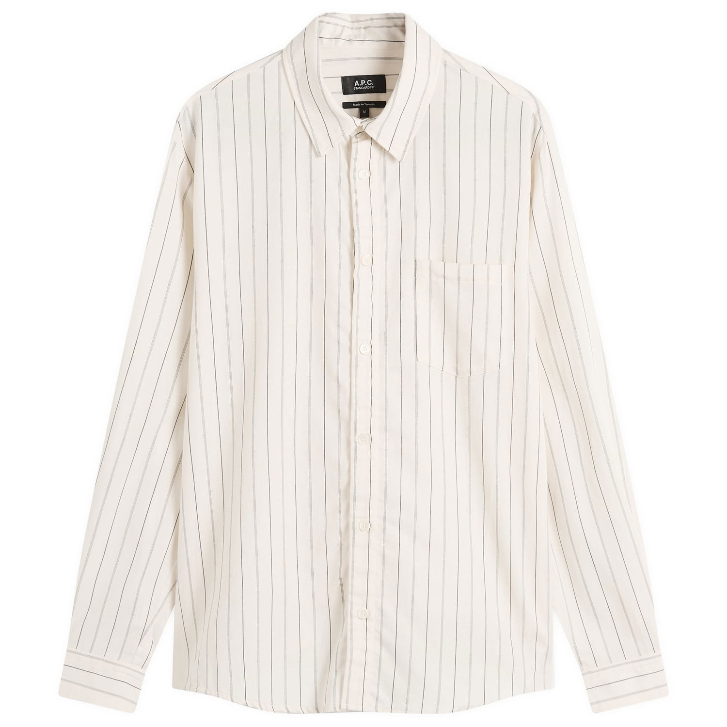 Košeľa A.P.C. Men's Clement Stripe Shirt, Size Small Biela | COHJU-H12512-AAD, 1