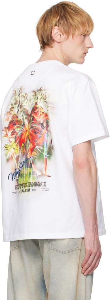 Tričko WOOYOUNGMI WOOYOUNGMI Palm Tree Graphic T-Shirt Biela | W251TS04, 2