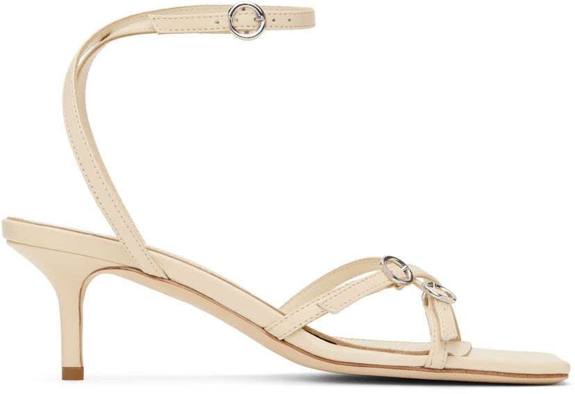 Doplnky Aeyde Aeyde Libby Leather Kitten Heel Sandals Béžová | A11-HS-GAIS55TB172-SS25-100-007