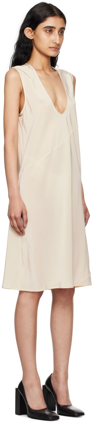 Šaty Helmut Lang Helmut Lang Scarf Midi Dress Béžová | O04HW608, 3