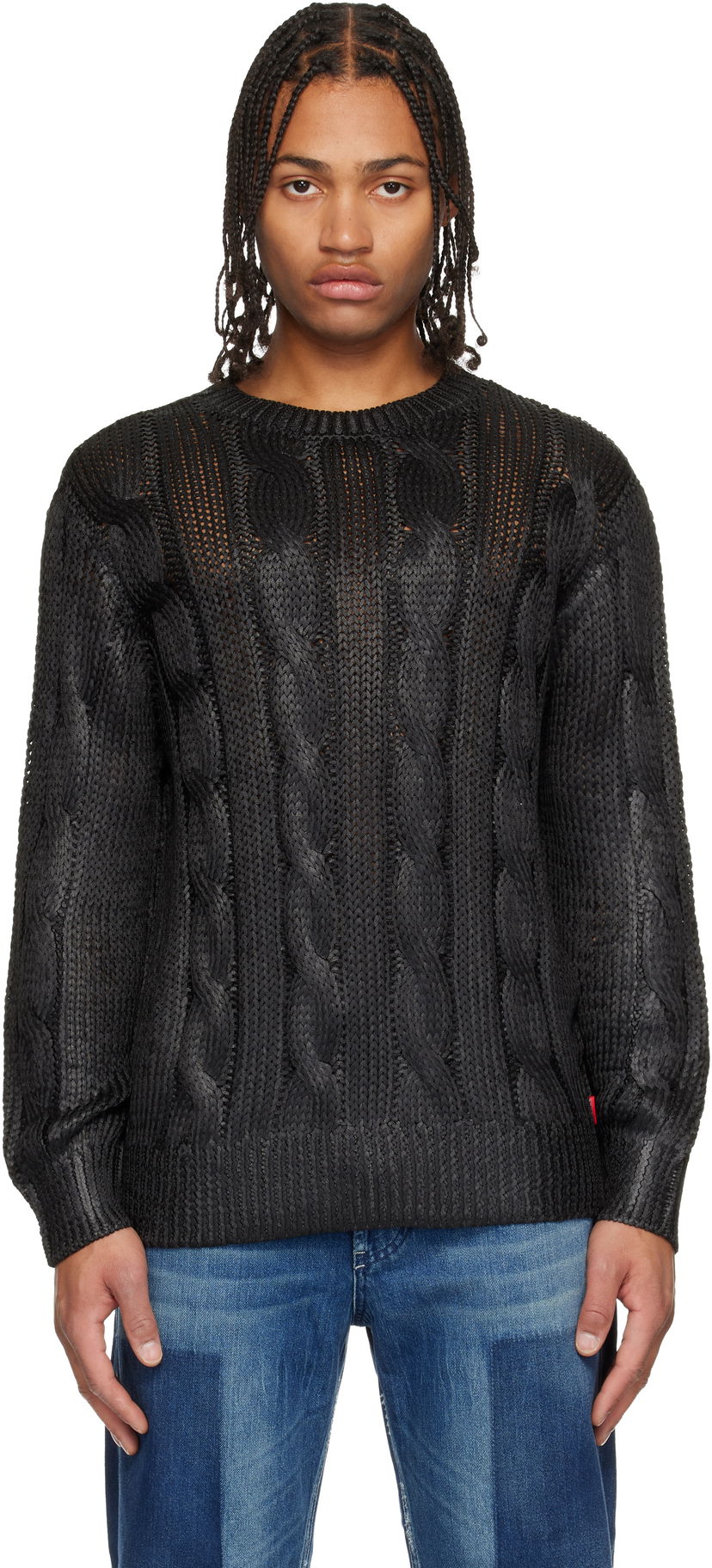 Sveter Diesel K-Michiu Cable Knit Sweater Čierna | A19187-0NKCP-9XX