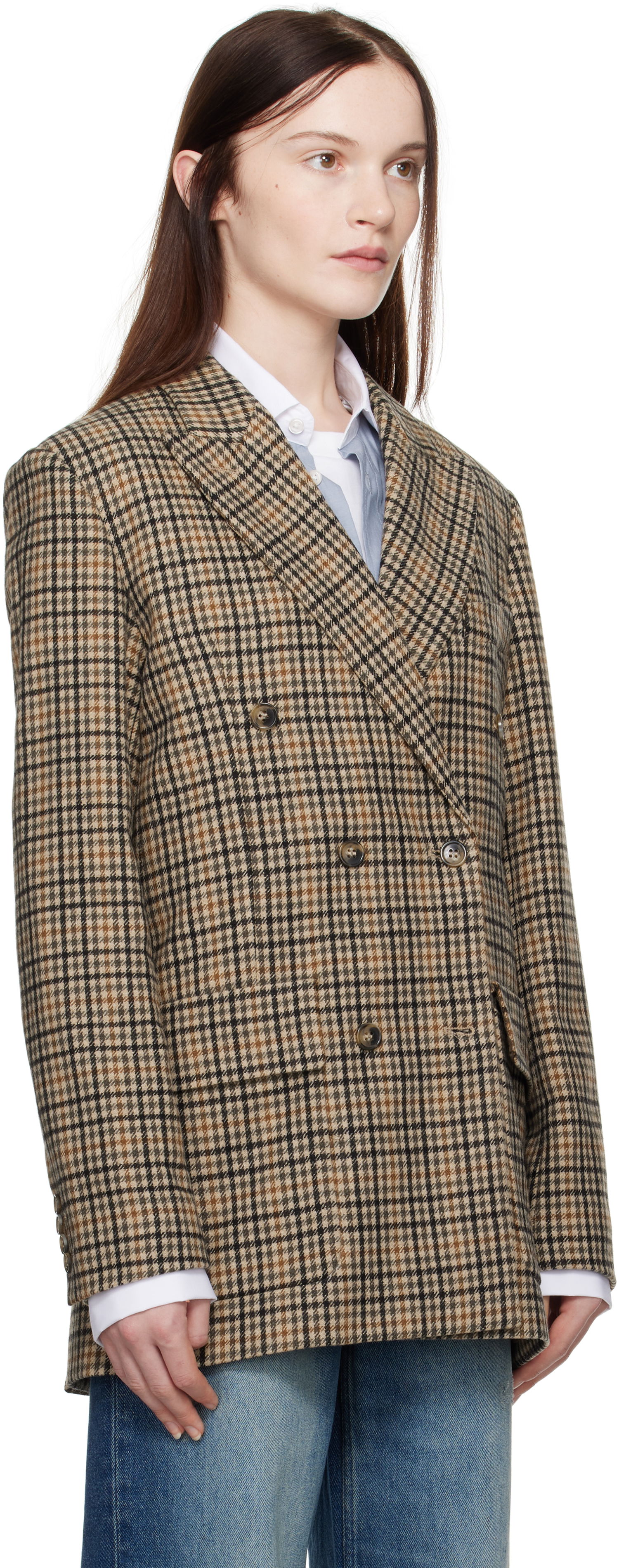 Bunda A.P.C. A.P.C. Anastasia Barbieri Edition Valentina Double-Breasted Blazer Hnedá | WOARU-F03229, 1