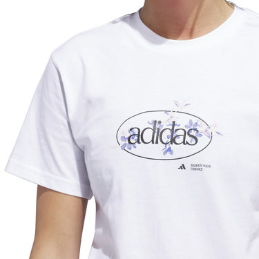 Tričko adidas Performance Floral Graphic T-Shirt Biela | JI9432, 4
