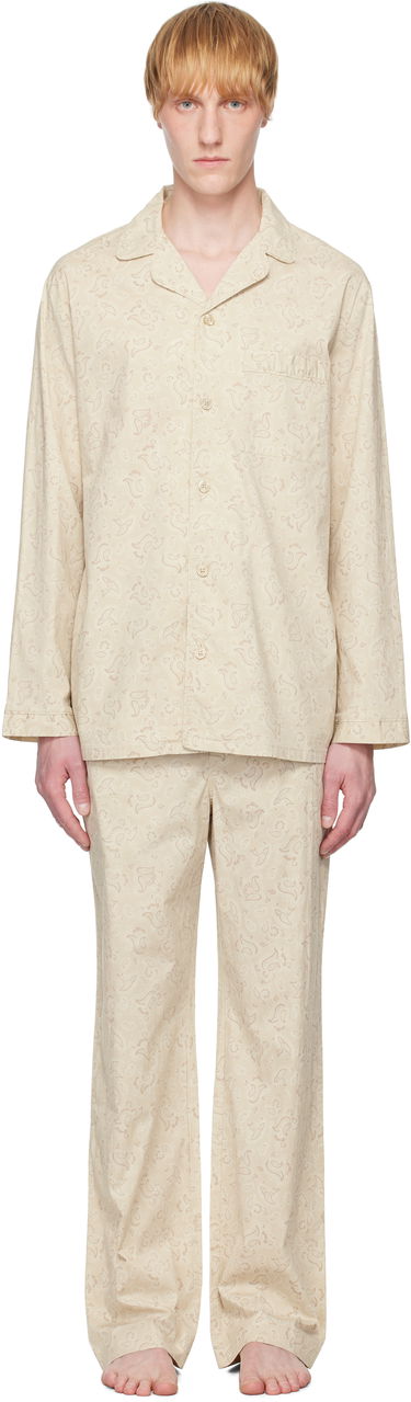 Pyžamo SKIMS SKIMS Cotton Poplin Sleep Pyjama Set Béžová | ST-SET-7326M, 0