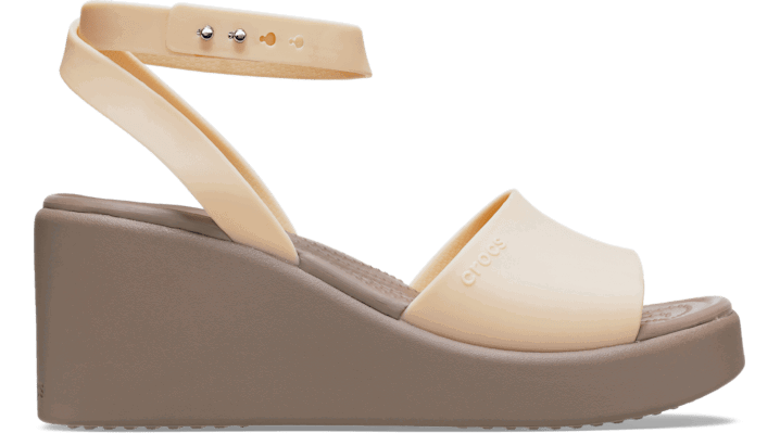 Tenisky a topánky Crocs Brooklyn Ankle Strap Wedge Sandals Béžová | 209406-2DS