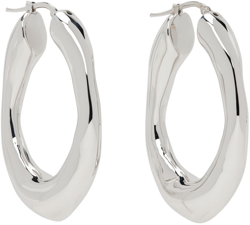 Náušnice Jil Sander Hoop Earrings "Silver" Metalická | J11VG0082_P4877, 1