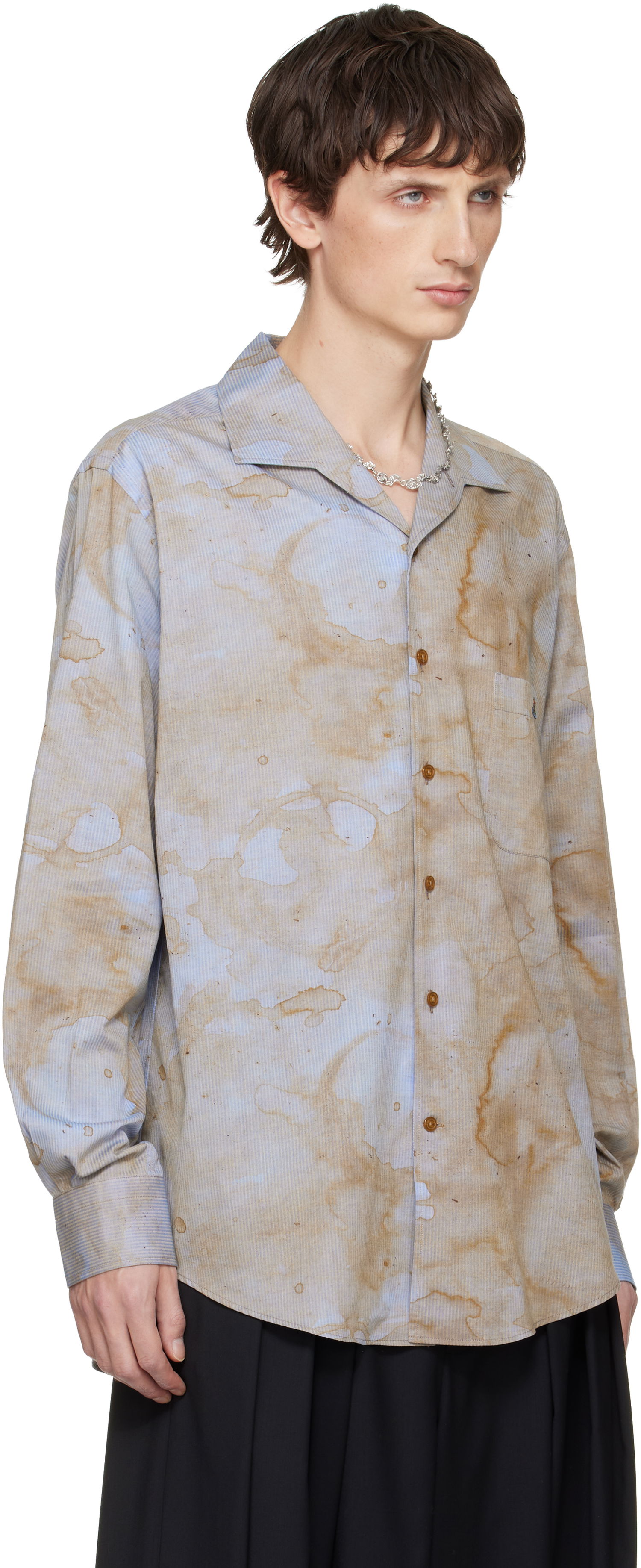 Košeľa Vivienne Westwood Vivienne Westwood Long Sleeve Camp Collar PJ Shirt with Stain Print Rôznofarebný | 35010023-LI002V-, 1