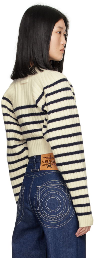 Sveter Jean Paul Gaultier Gaultier Criss Cross Cropped Sweater Biela | 24/30-F-PL054-M072-0159, 2