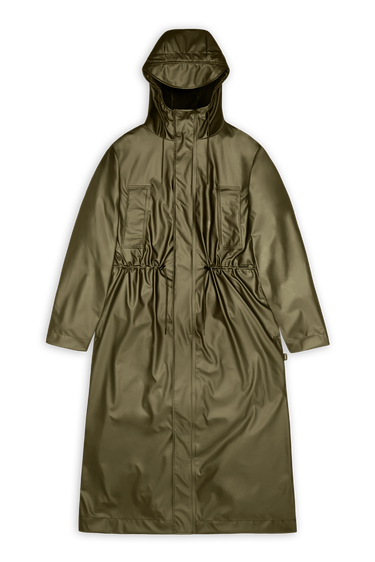 Pláštenka Rains Long Jacket With Adjustable Waist Zelené | 12120-105, 9